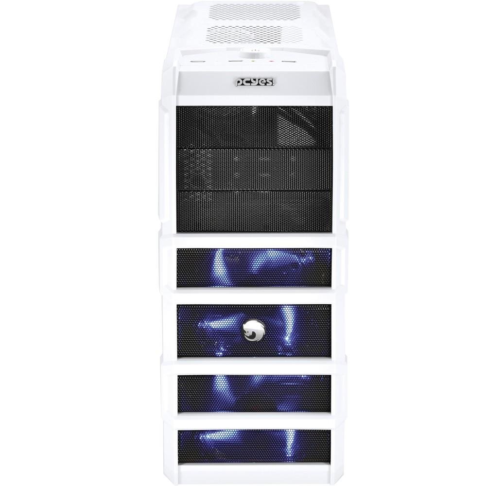 Imagem 8 de 8 do produto Gabinete Gamer PCYES mid-tower Rhino Branco com  3 fans LED Azul Lateral em acrílico – RHINOBCOAZ3FCA