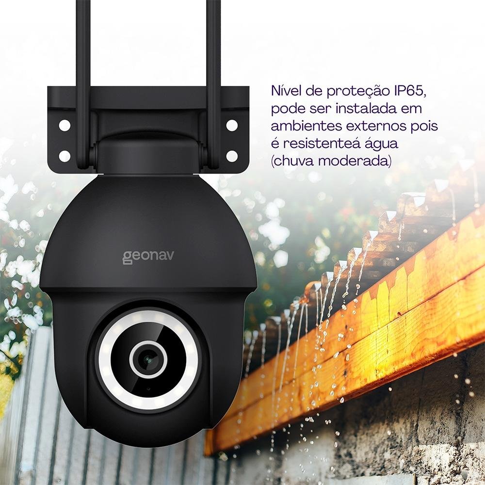 Câmera Inteligente Geonav Externa 360 Graus, PTZ, Wi-Fi BK - view 4
