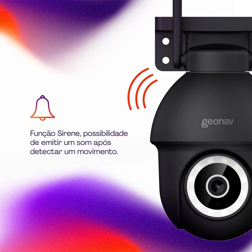 Câmera Inteligente Geonav Externa 360 Graus, PTZ, Wi-Fi BK - view 5