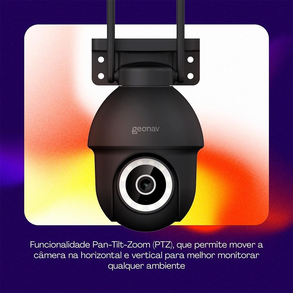 Câmera Inteligente Geonav Externa 360 Graus, PTZ, Wi-Fi BK - view 2