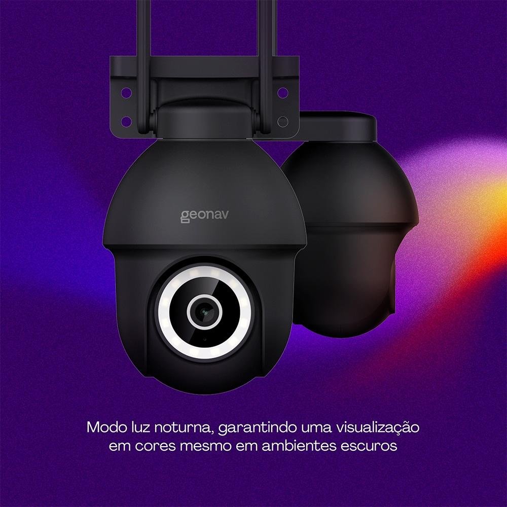 Câmera Inteligente Geonav Externa 360 Graus, PTZ, Wi-Fi BK - view 6