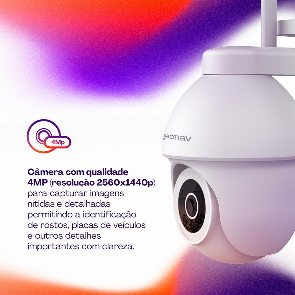 Câmera Inteligente Geonav Externa 360 Graus, PTZ, Wi-Fi WT - view 3