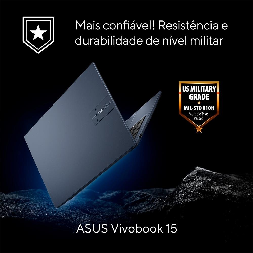 Imagem 6 de 17 do produto Notebook ASUS Vivobook 15, Intel Core i5 1235U, 8GB RAM, SSD 256GB, 15.6", KeepOS, Quiet Blue, X1504ZA-NJ982