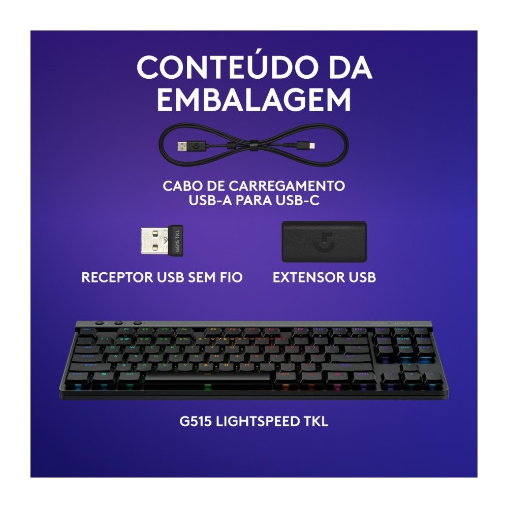 Teclado Sem Fio Mecânico Gamer ( Balão.info) G515, RGB, Bluetooth, com Design TKL,Tecnologia ( Balão.info), Preto - 920-( Balão.info - foto 8