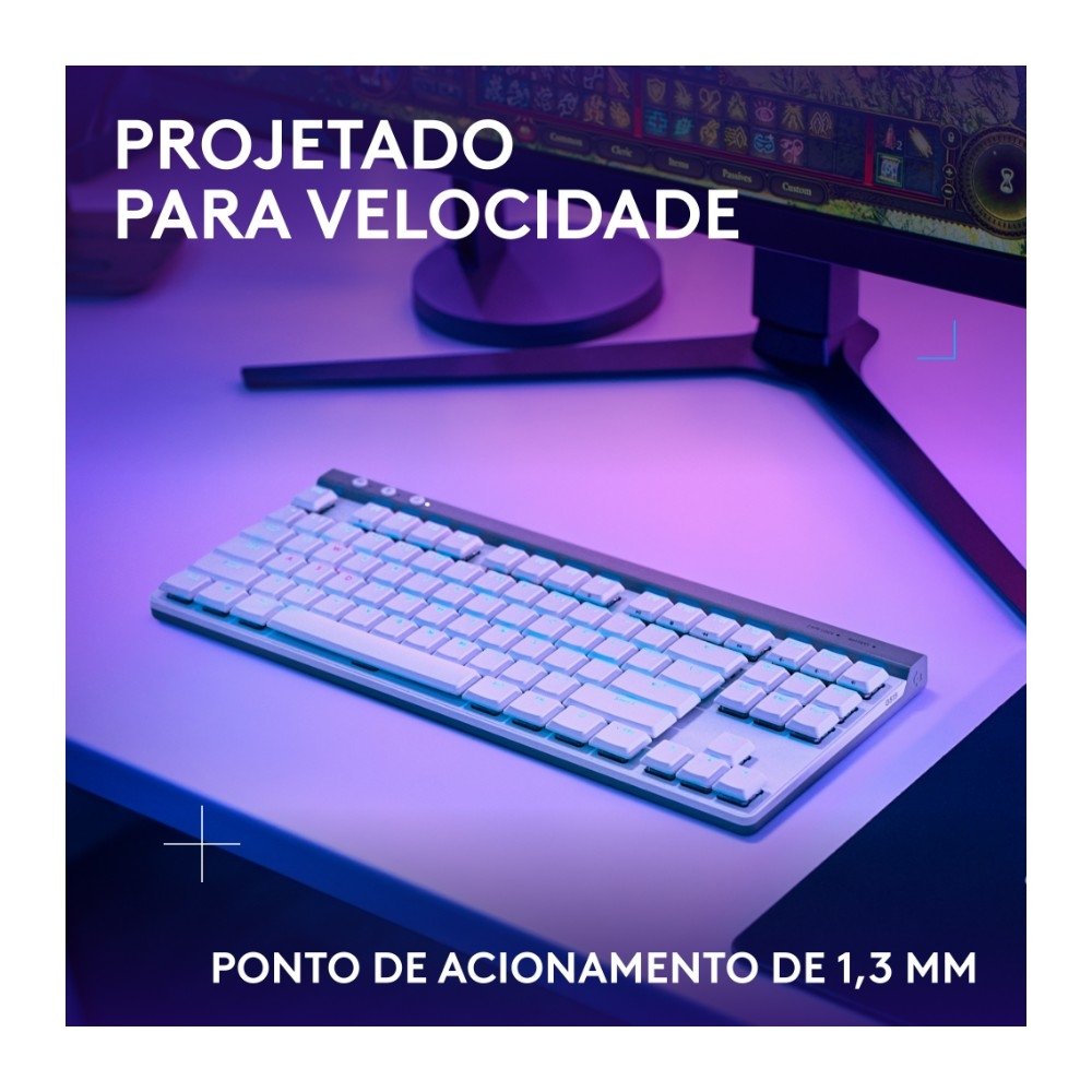 Teclado Sem Fio Mecânico Gamer ( Balão.info) G515, RGB, Bluetooth, com Design TKL,Tecnologia ( Balão.info), Branco - 920-( Balão.info - foto 3