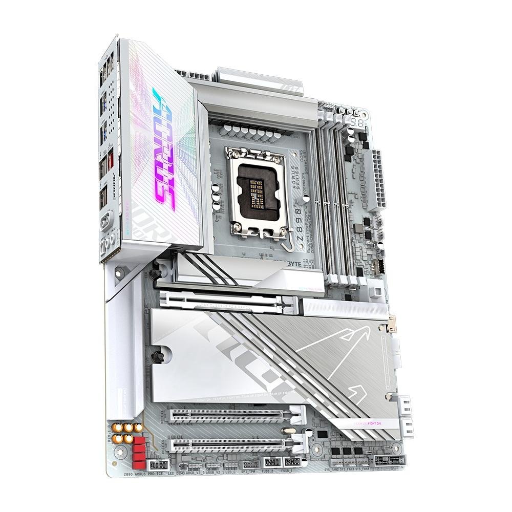 Imagem 3 de 7 do produto Placa-Mãe Gigabyte Z890 AORUS PRO ICE, Intel, ATX, DDR5, RGB, Wi-Fi 7, Bluetooth, Branco- Z890 AORUS PRO ICE