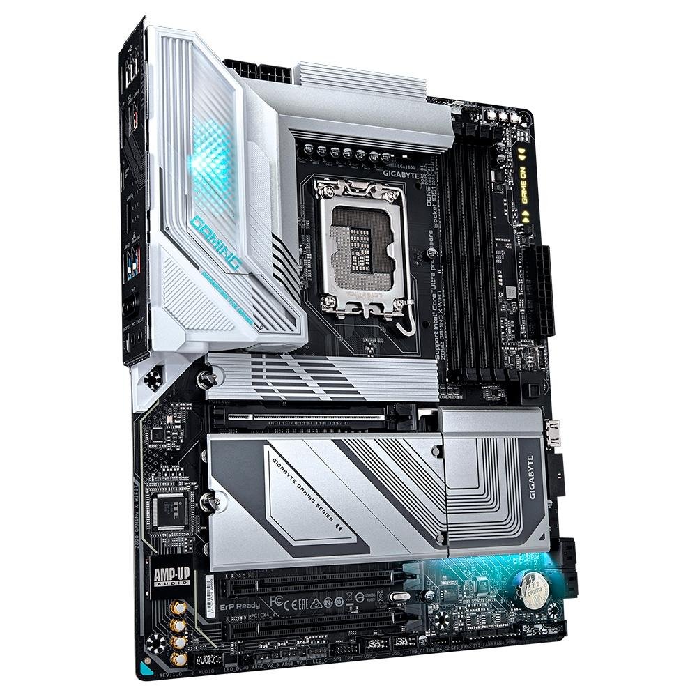 Placa-Mãe Gigabyte Z890 GAMING X WIFI7, Intel, ATX, DDR5, RGB, Wi-Fi 7, Bluetooth, Preto e Cinza - Z890 GAMING X WIFI7