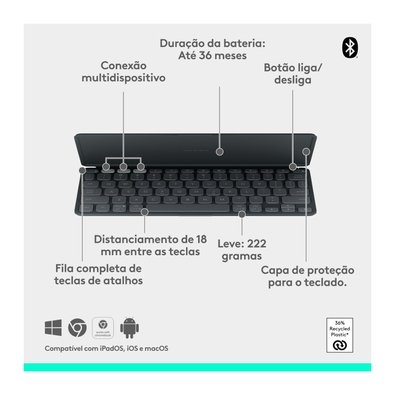 Teclado Logitech Keys-To-Go 2 | KaBuM!