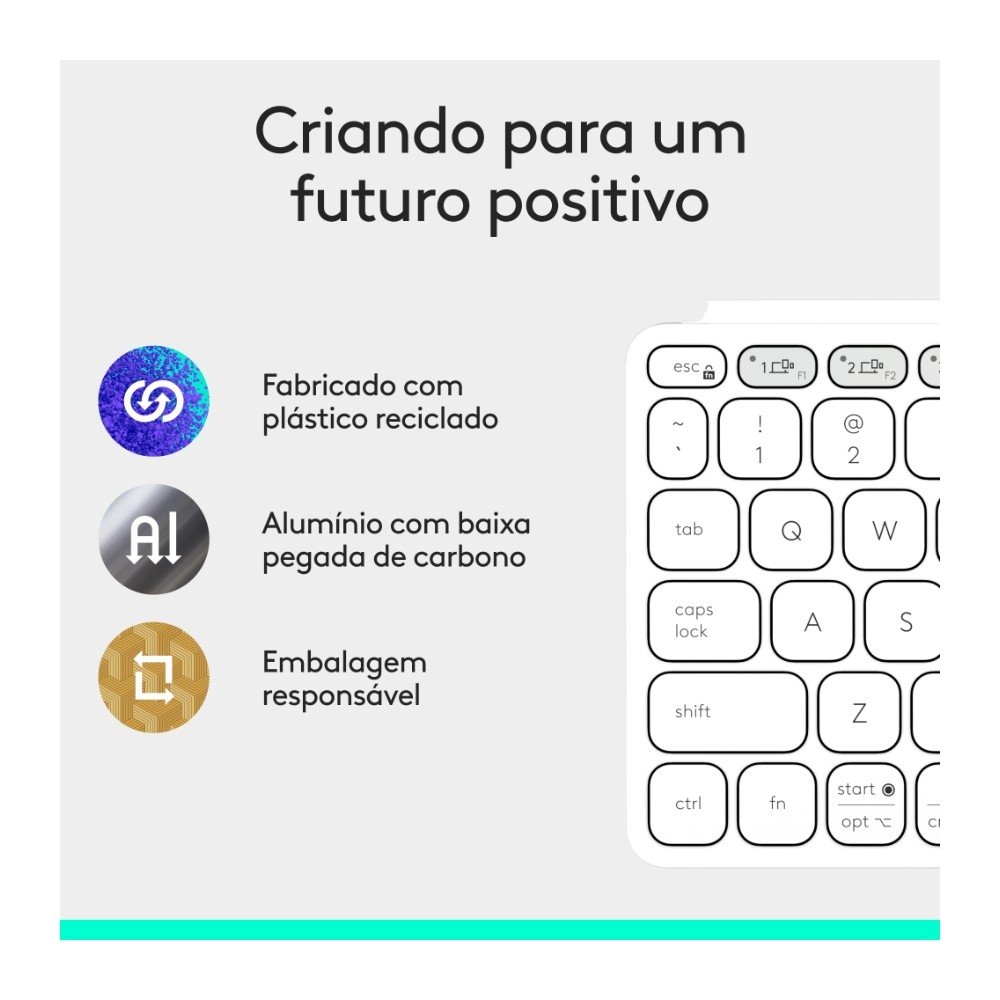 Imagem 7 de 9 do produto Teclado Sem Fio Logitech Keys-To-Go 2, Bluetooth, para Tablets, macOs, Windows, Capa Integrada, Claro - 920-012919