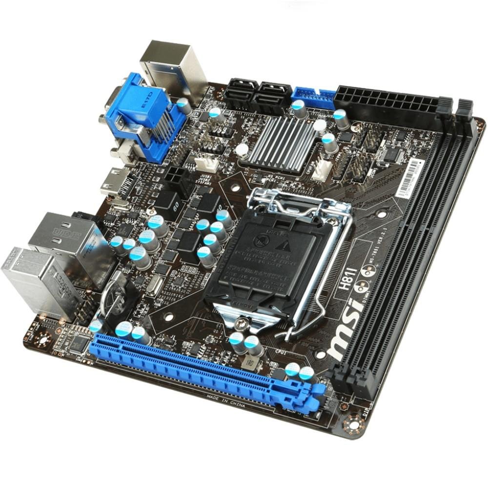 Placa-Mãe MSI p/ Intel LGA 1150 Mini ITX H81I, 2xDDR3, SATA III, HDMI, DVI VGA, USB 3.0 Placa-Mãe MSI p/ Intel LGA 1150 Mini ITX H81I, 2xDDR3, SATA III, HDMI, DVI VGA, USB 3.0