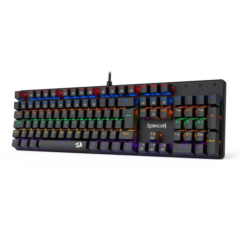 Teclado Mecânico Gamer Redragon Valheim Rainbow, Switch Brown, ABNT2, Preto - K608-R (PT-BROWN) - view 3