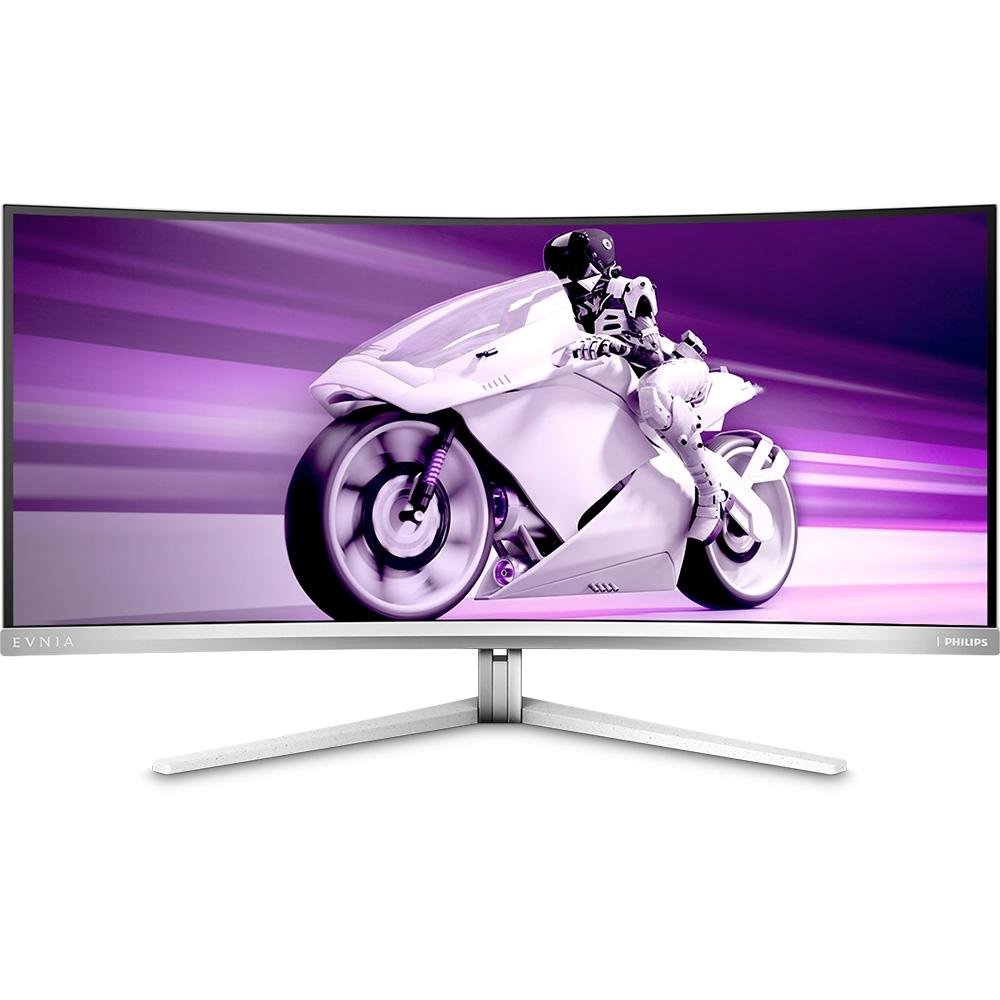Monitor Gamer Philips Evnia 34" QD OLED Ultrawide QHD 175Hz, 0.1ms, RGB, DisplayPort e HDMI, HDR, Alto Falante, Branco - 34M2C8600 Monitor Gamer Philips Evnia 34" QD OLED Ultrawide QHD 175Hz, 0.1ms, RGB, DisplayPort e HDMI, HDR, Alto Falante, Branco - 34M2C8600