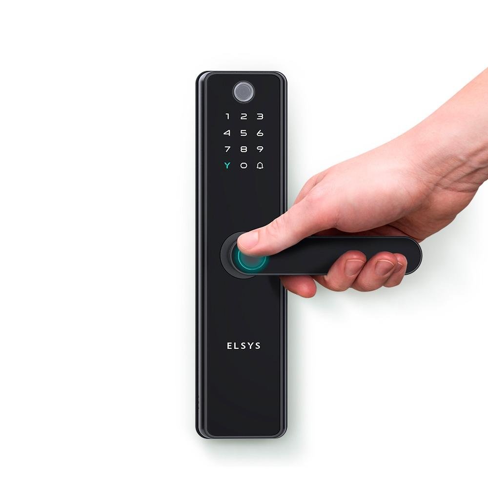Fechadura Digital de Embutir Elsys, Wi-Fi, Biometria, Câmera, Preto - ESF-DE5100I - view 2