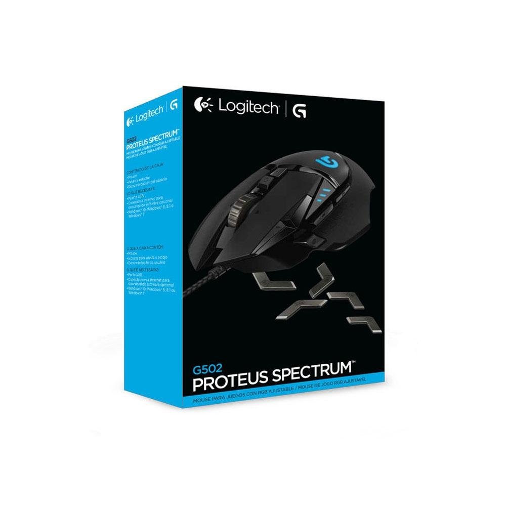 Imagem 12 de 12 do produto Mouse Gamer Logitech G502 Proteus Spectrum, RGB, 11 Botões, 12000DPI - 910-004616
