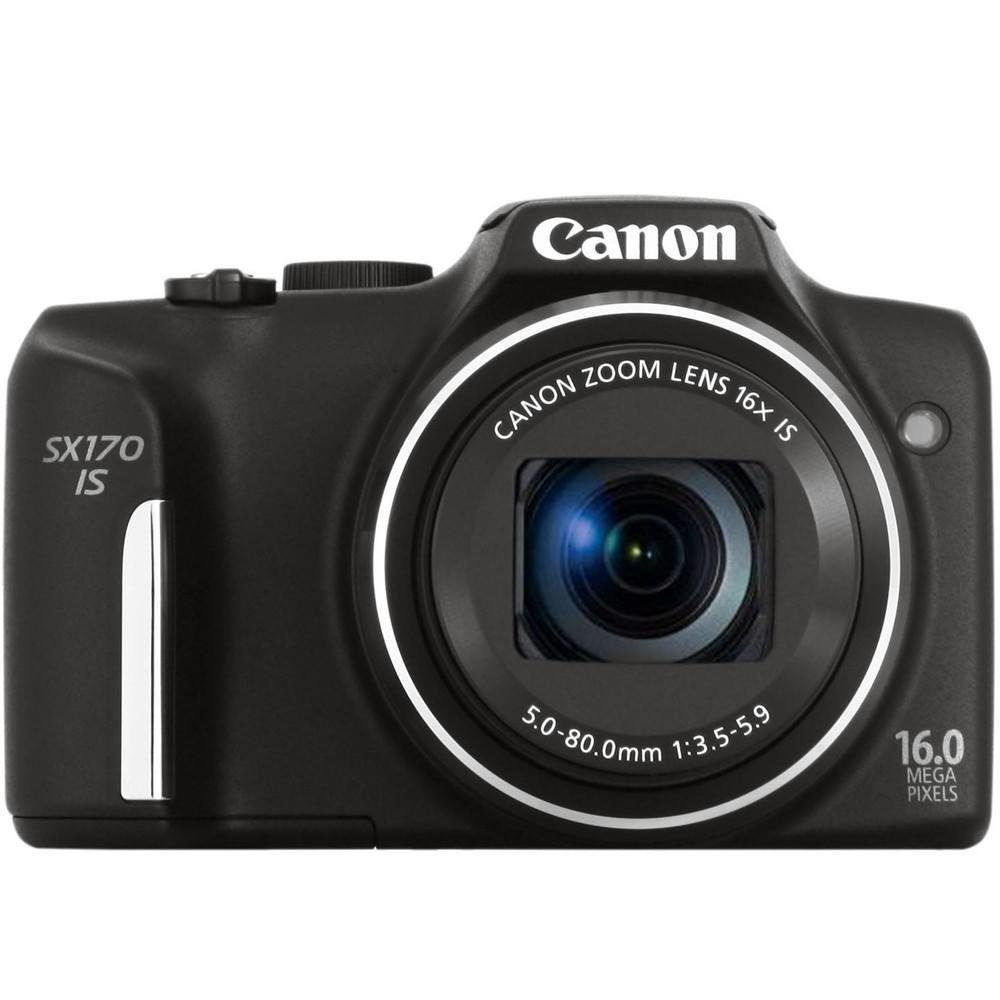 Câmera Digital Canon PowerShot SX170 IS 16MP, LCD 3´, Filma em HD, Zoom Óptico 16x - Preta