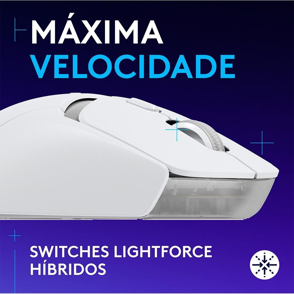 Mouse Gamer sem fio ( Balão.info) G309 ( Balão.info) com Switches LIGHTFORCE, Sensor HERO 25K, 6 botões programáveis, Branco - 910-( Balão.info - foto 2