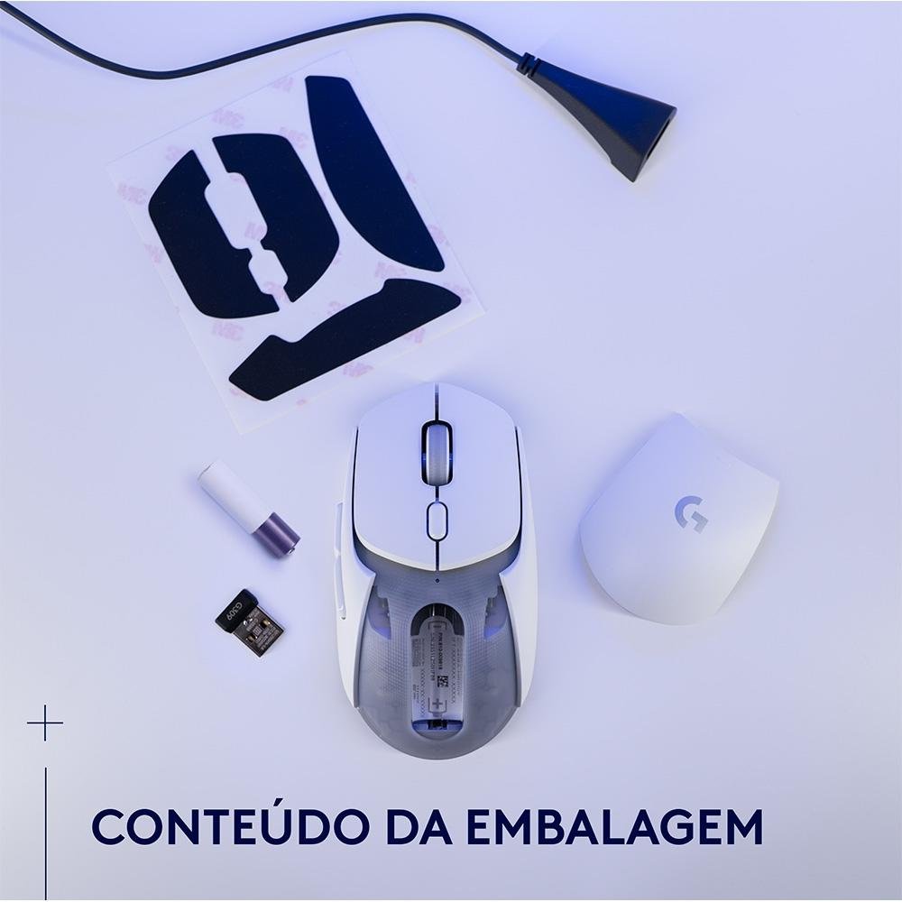 Mouse Gamer sem fio Logitech G309 LIGHTSPEED com Switches LIGHTFORCE, Sensor HERO 25K, 6 botões programáveis, Branco - 910-007206 - view 8