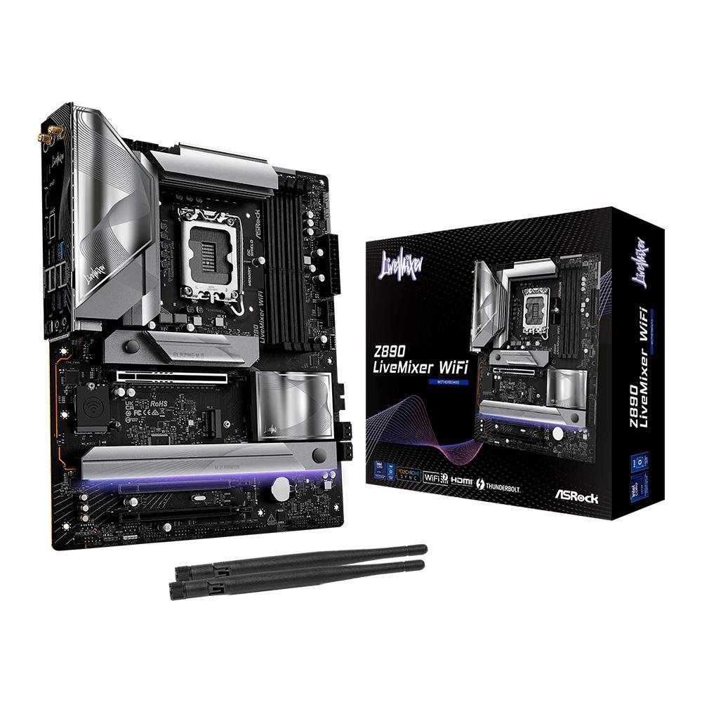Placa-Mãe ASRock Z890 LiveMixer, Intel, LGA 1851, ATX, WiFi, DDR5, Preto - 90-MXBPE0-A0UAYZ 4