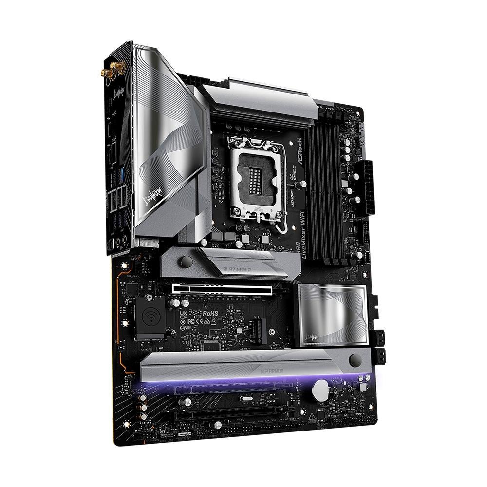 Placa-Mãe ASRock Z890 LiveMixer, Intel, LGA 1851, ATX, WiFi, DDR5, Preto - 90-MXBPE0-A0UAYZ 7