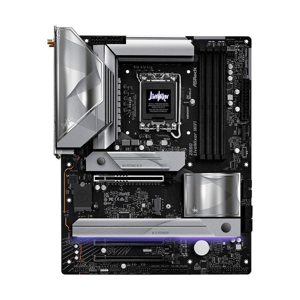Placa-Mãe ASRock Z890 LiveMixer, Intel, LGA 1851, ATX, WiFi, DDR5, Preto - 90-MXBPE0-A0UAYZ 6
