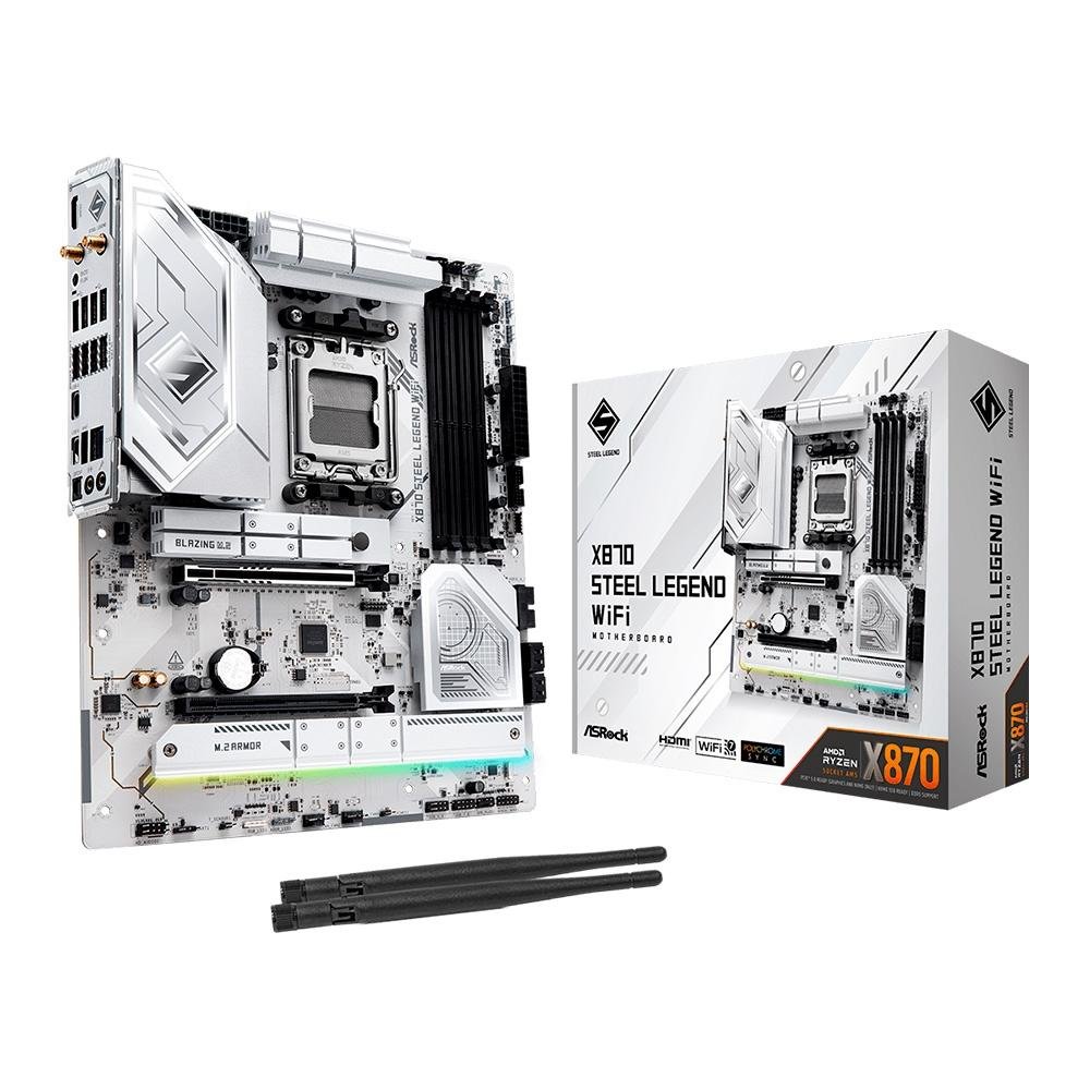 【ジャンク】ASRock X870 Steel Legend WiFi ATX Placa Mãe ASRock X870 Steel Legend | KaBuM!