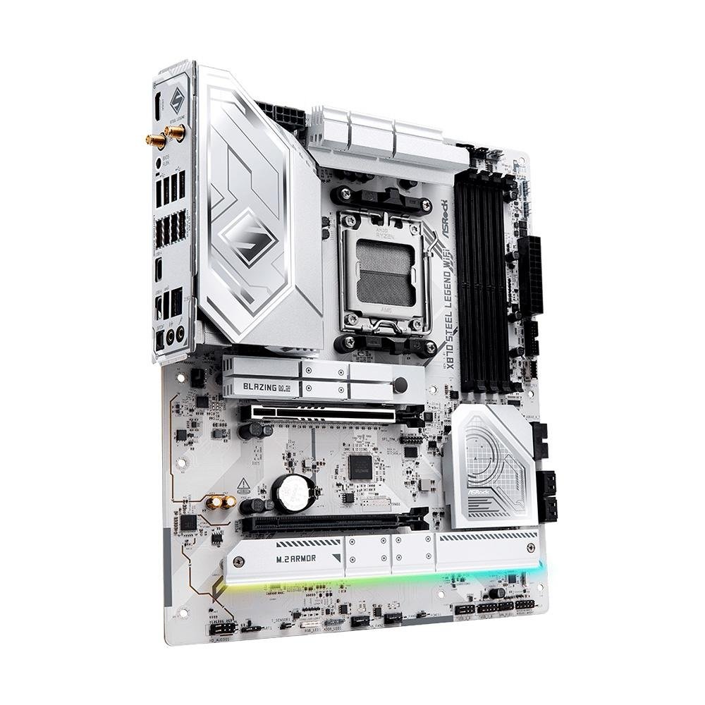 Placa-Mãe ASRock X870 Steel Legend, AMD, ATX, AM5, DDR5, WiFi, Branco - 90-MXBPQ0-A0UAYZ 7