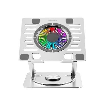 Base Para Notebook 15,6" Gamer C3Tech, LED Azul, Giratória, Branco - NBC-1000SI