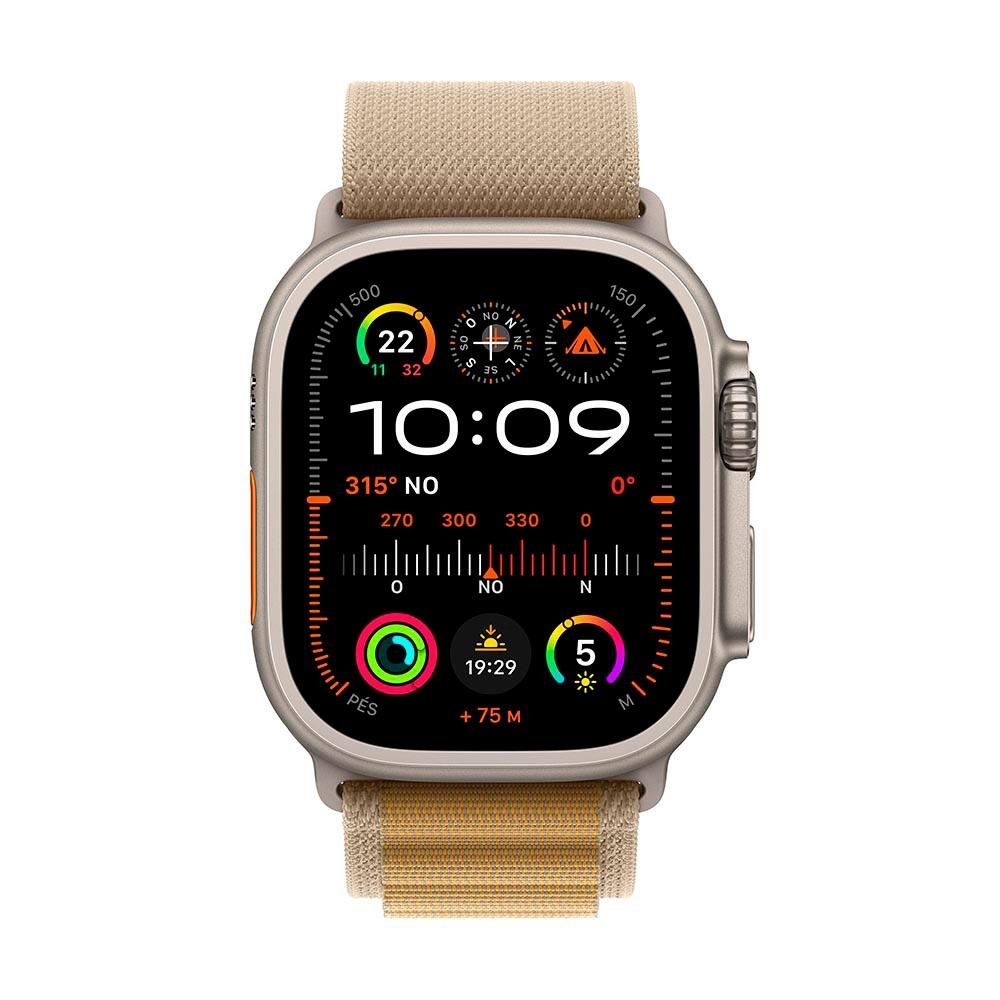 Apple Watch Ultra 2 GPS + Cellular, Caixa Natural de Titânio de 49 mm, Pulseira Loop Alpina Canela, Tamanho M - MX4F3BE/A - view 2