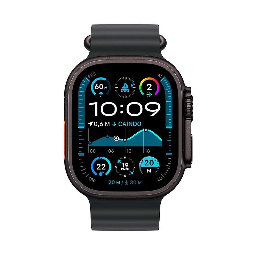 Apple Watch Ultra 2 GPS + Cellular, Caixa Preta de Titânio de 49 mm, Pulseira Oceano Preta - MX4P3BE/A - view 2