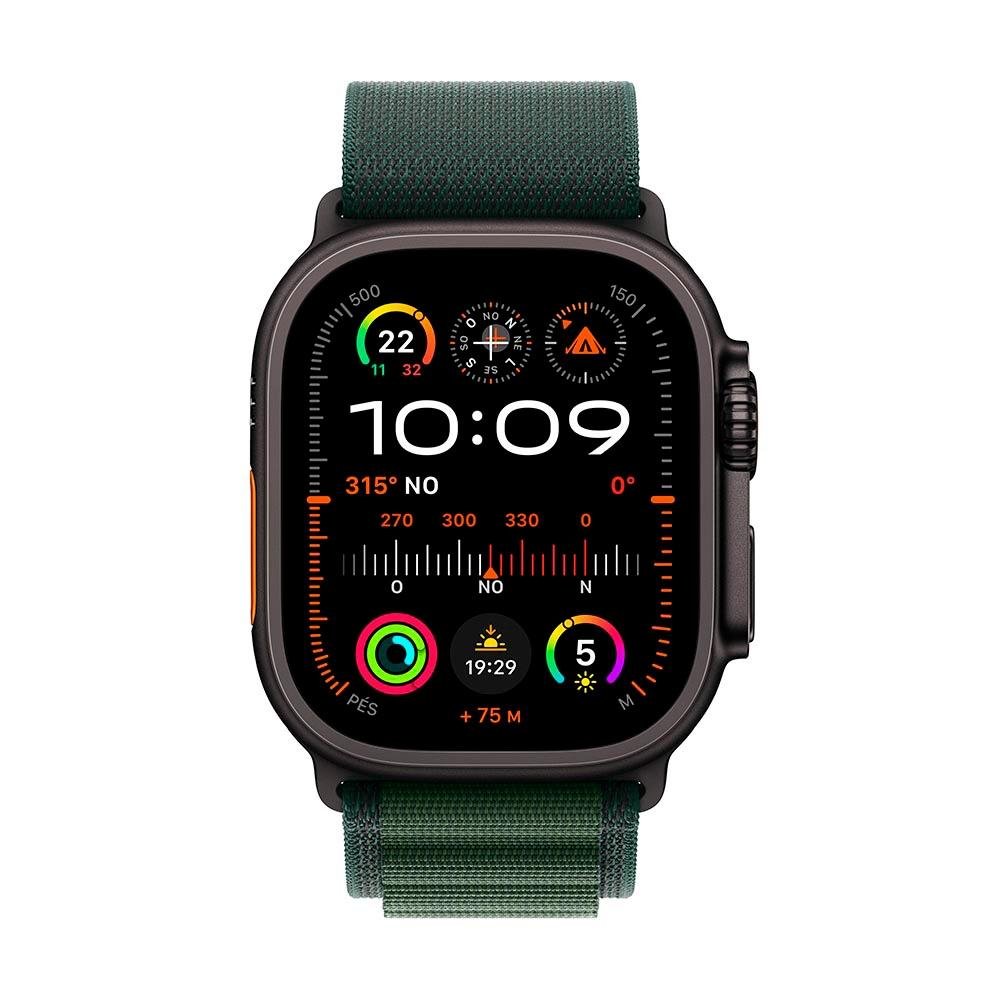 Apple Watch Ultra 2 GPS + Cellular, Caixa Preta de Titânio de 49 mm, Pulseira Loop Alpina Verde Escura, Tamanho M - MX4R3BE/A - view 2