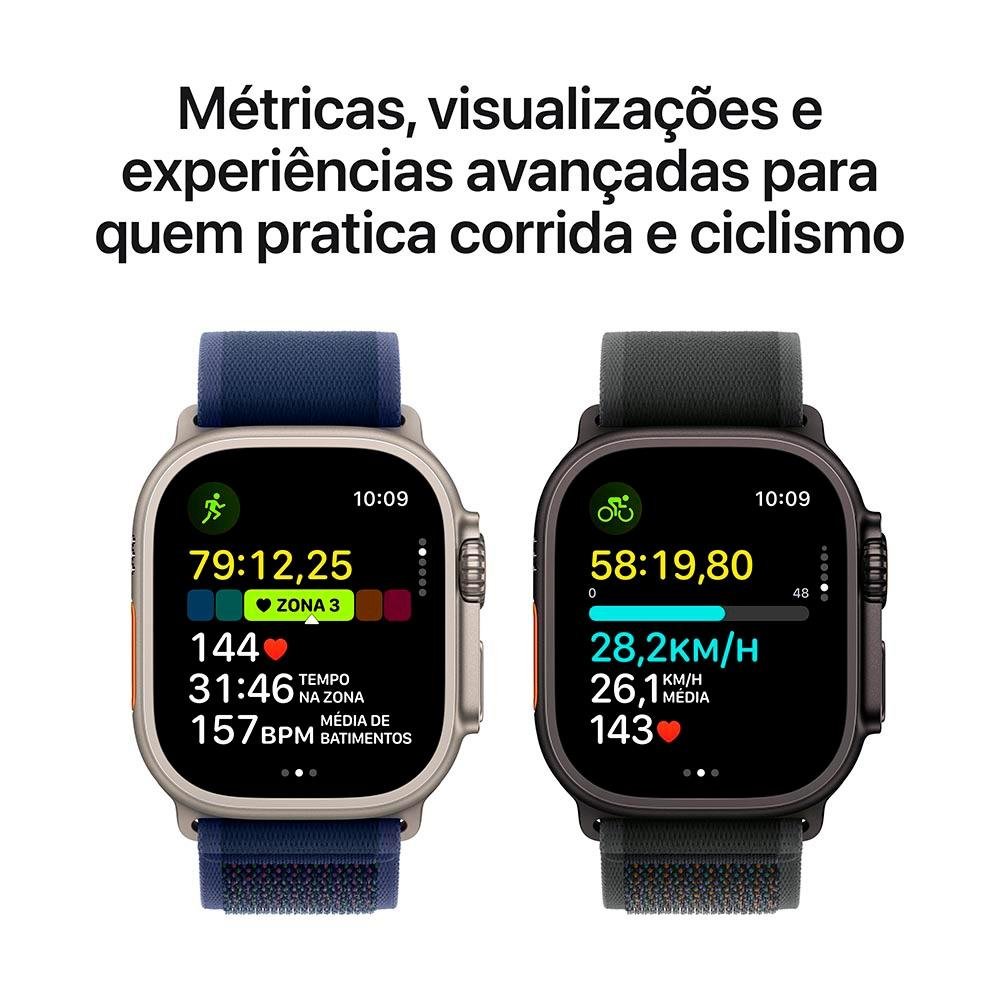 Apple Watch Ultra 2 GPS + Cellular, Caixa Preta de Titânio de 49 mm, Pulseira Loop Alpina Verde Escura, Tamanho M - MX4R3BE/A - view 4
