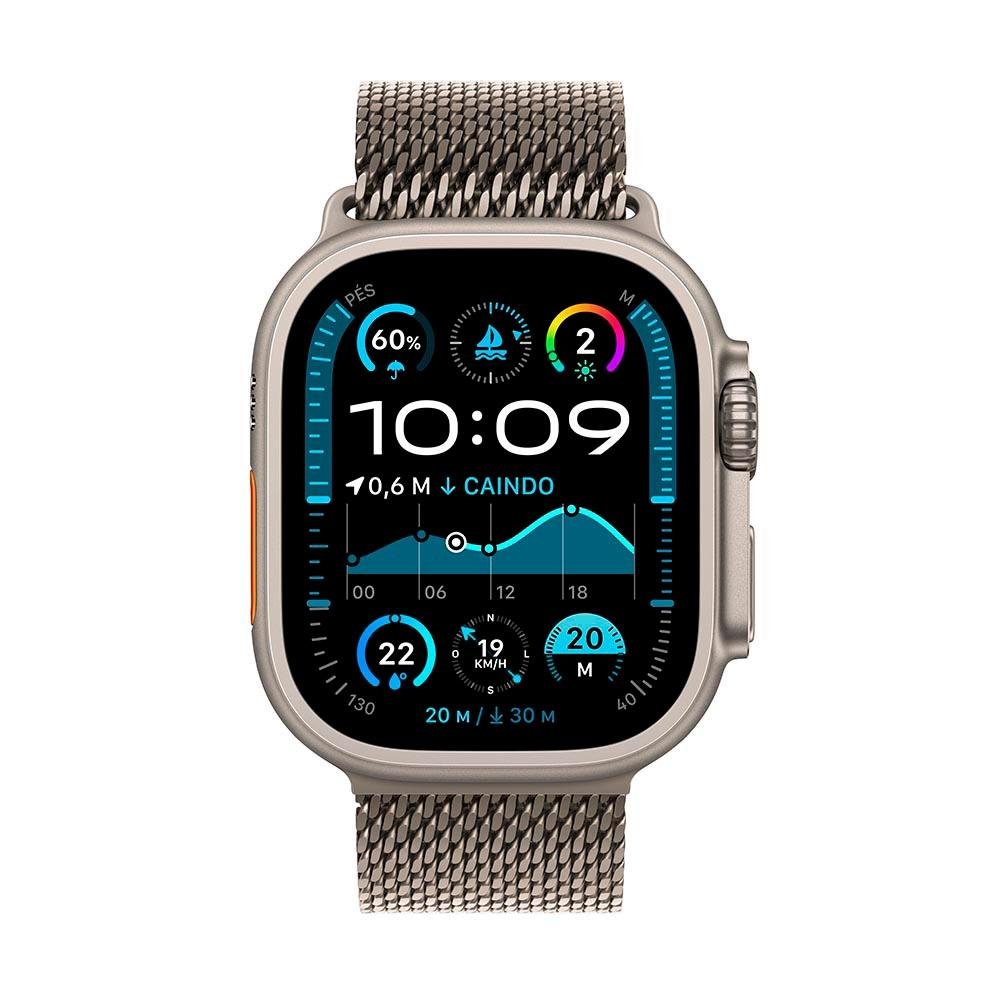 Apple Watch Ultra 2 GPS + Cellular, Caixa Natural de Titânio de 49 mm, Pulseira Natural Estilo Milanês de Titânio, Tamanho M - MX5R3BE/A - view 2