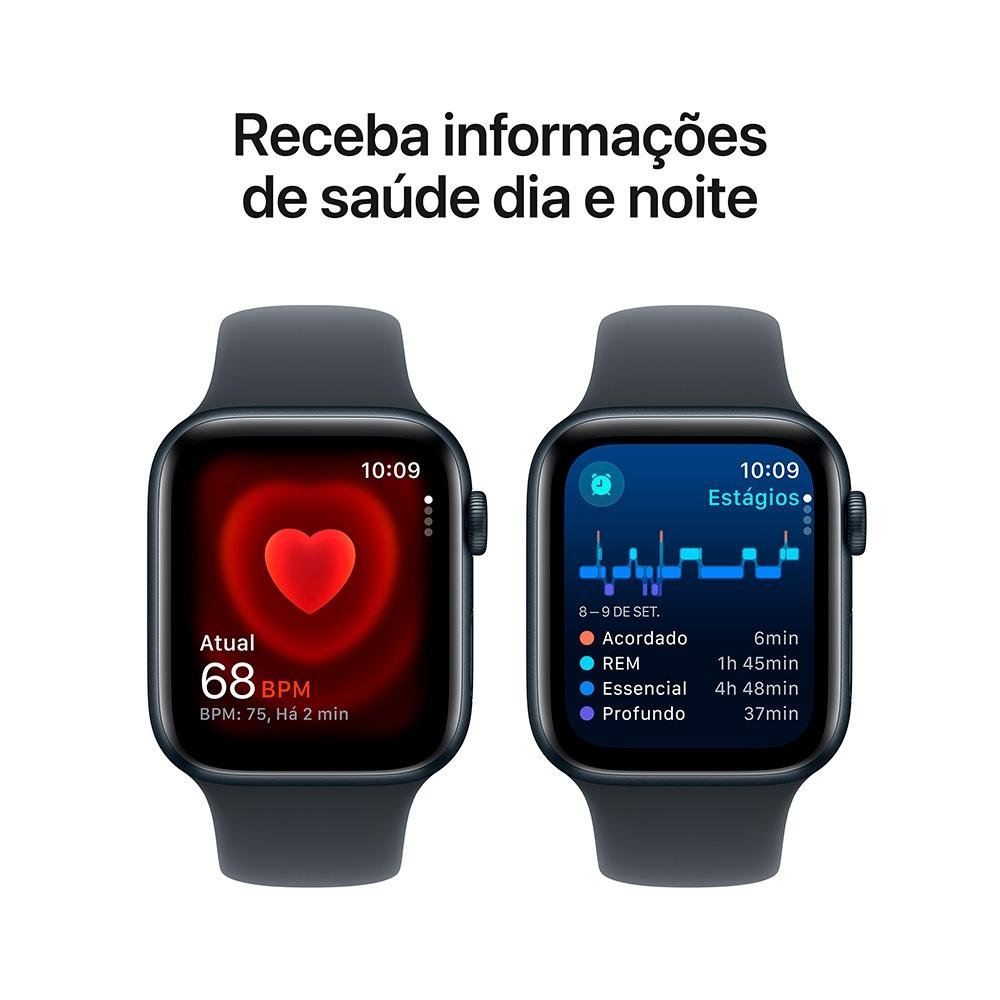 Apple Watch SE GPS, Caixa Meia-Noite de Alumínio de 44 mm, Pulseira Esportiva Meia-Noite, Tamanho M/G - MXEK3BE/A - view 5