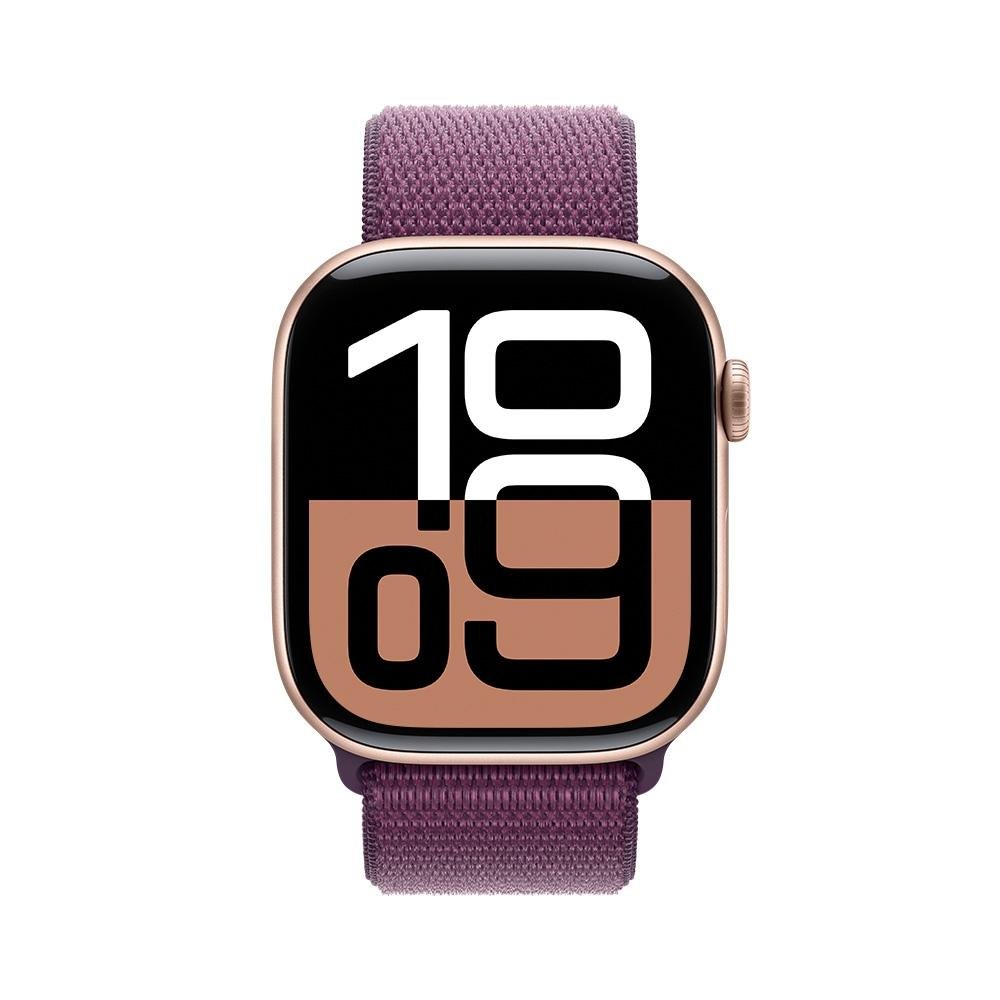 Apple Watch Series 10 GPS, Caixa Cor de Ouro Rosa de Alumínio de 46 mm, Pulseira Loop Esportiva Ameixa - MWWV3AM/A Apple Watch Series 10 GPS, Caixa Cor de Ouro Rosa de Alumínio de 46 mm, Pulseira Loop Esportiva Ameixa - MWWV3AM/A