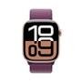 Apple Watch Series 10 GPS, Caixa Cor de Ouro Rosa de Alumínio de 46 mm, Pulseira Loop Esportiva Ameixa - MWWV3AM/A