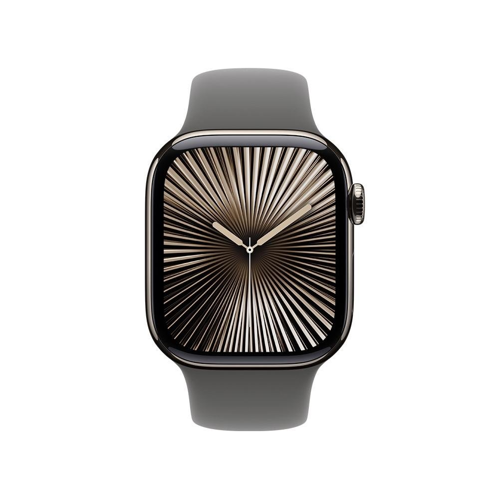 Apple Watch Series 10 GPS + Cellular, Caixa Natural de Titânio de 42 mm, Pulseira Esportiva Cinza-Pedra, Tamanho P/M - MWXD3AM/A - view 2