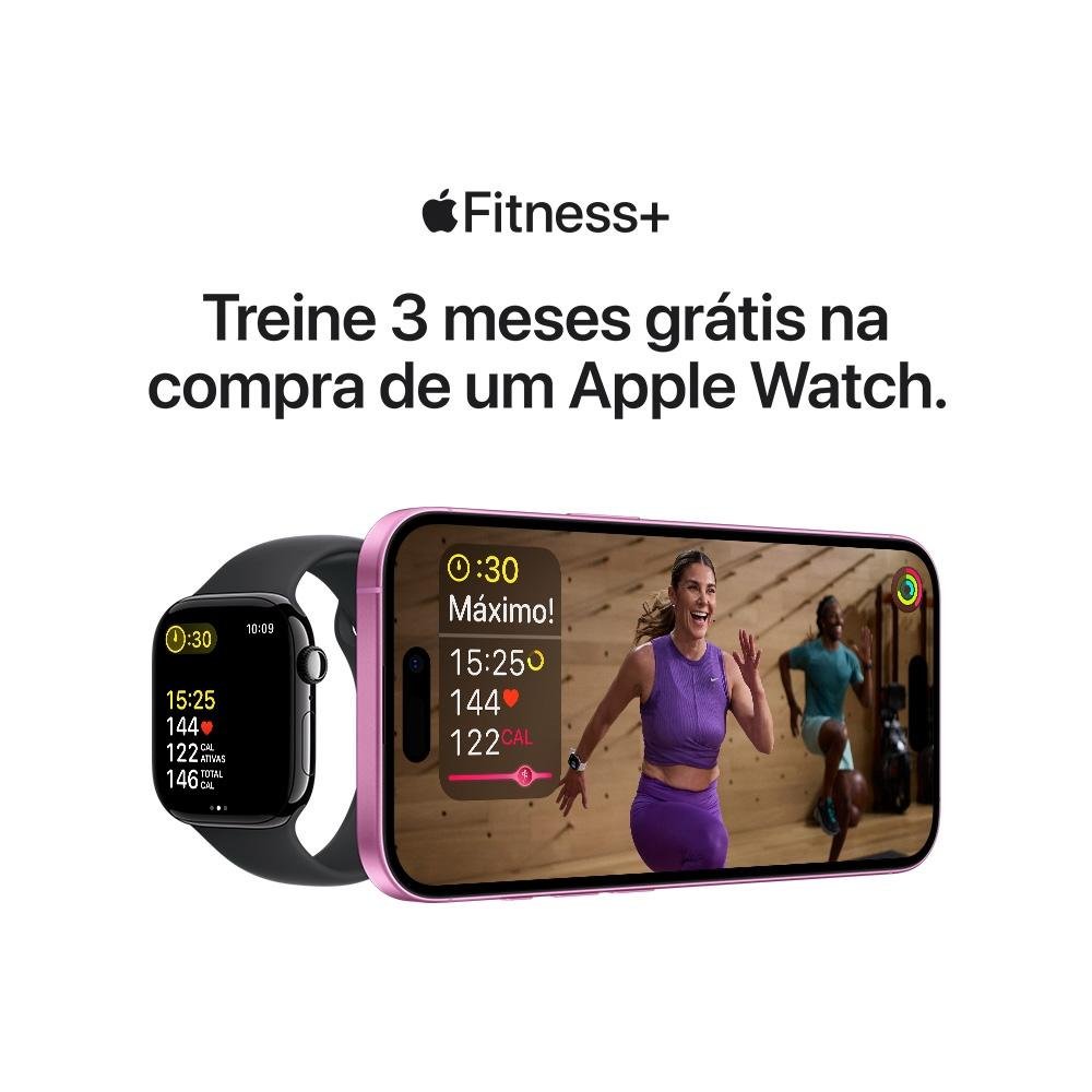 Apple Watch Series 10 GPS + Cellular, Caixa Natural de Titânio de 42 mm, Pulseira Esportiva Cinza-Pedra, Tamanho P/M - MWXD3AM/A - view 10