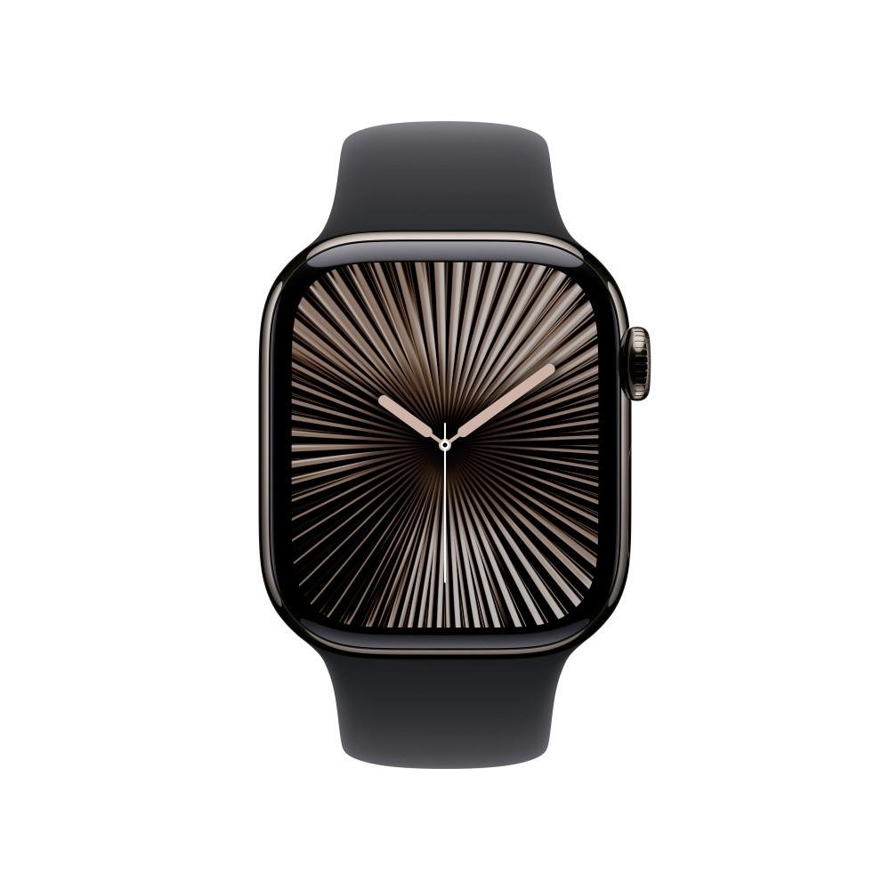 Apple Watch Series 10 GPS + Cellular, Caixa Ardósia de Titânio de 42 mm, Pulseira Esportiva Preta, Tamanho P/M - MWXG3AM/A - view 2