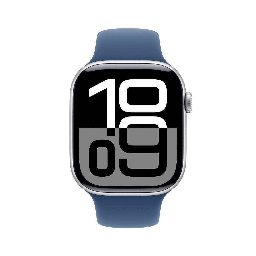Apple Watch Series 10 GPS + Cellular, Caixa Prateada de Alumínio de 46 mm, Pulseira Esportiva Denim, Tamanho M/G - MWY13AM/A - view 2