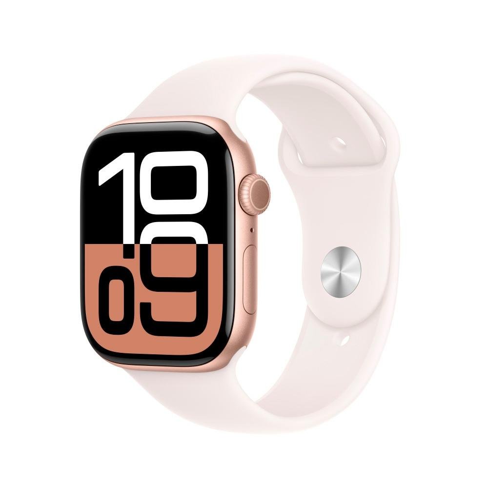 Apple Watch Series 10 GPS Cellular, Caixa Cor de Ouro Rosa de Alumínio de  46 mm, Pulseira Esportiva Blush-Clara, Tamanho P/M MWY63AM/A