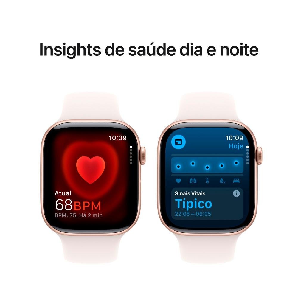 Apple Watch Series 10 GPS + Cellular, Caixa Cor de Ouro Rosa de Alumínio de 46 mm, Pulseira Esportiva Blush-Clara, Tamanho P/M - MWY63AM/A Apple Watch Series 10 GPS + Cellular, Caixa Cor de Ouro Rosa de Alumínio de 46 mm, Pulseira Esportiva Blush-Clara, Tamanho P/M - MWY63AM/A