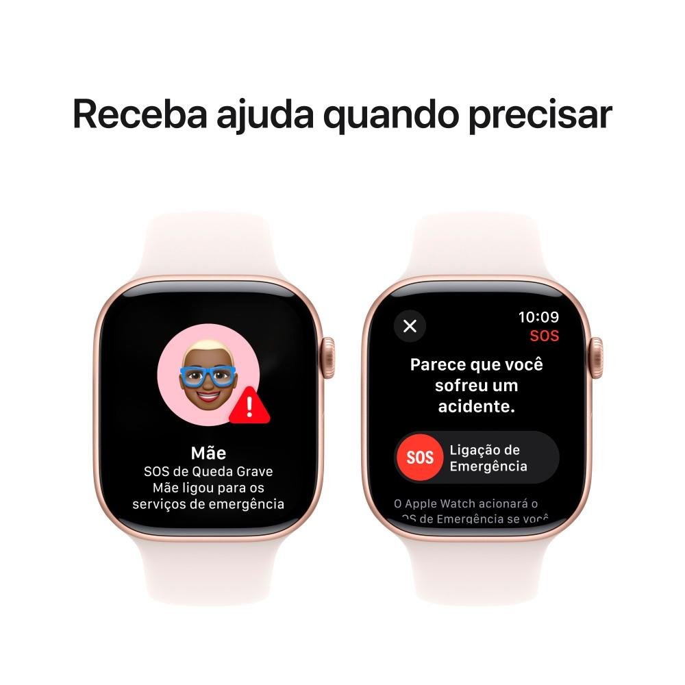 Apple Watch Series 10 GPS + Cellular, Caixa Cor de Ouro Rosa de Alumínio de 46 mm, Pulseira Esportiva Blush-Clara, Tamanho P/M - MWY63AM/A Apple Watch Series 10 GPS + Cellular, Caixa Cor de Ouro Rosa de Alumínio de 46 mm, Pulseira Esportiva Blush-Clara, Tamanho P/M - MWY63AM/A