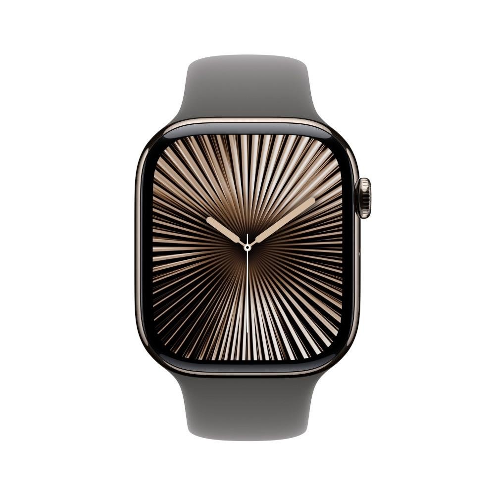 Apple Watch Series 10 GPS + Cellular, Caixa Natural de Titânio de 46 mm, Pulseira Esportiva Cinza-Pedra, Tamanho M/G - MWYA3AM/A - view 2