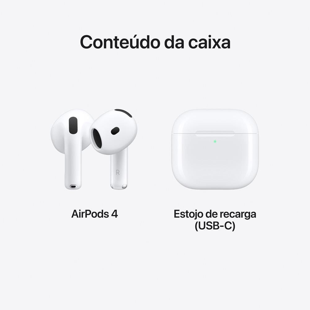 AirPods 4 Apple com Estojo de Recarga USB-C, Branco - MXP63BZ/A - view 8