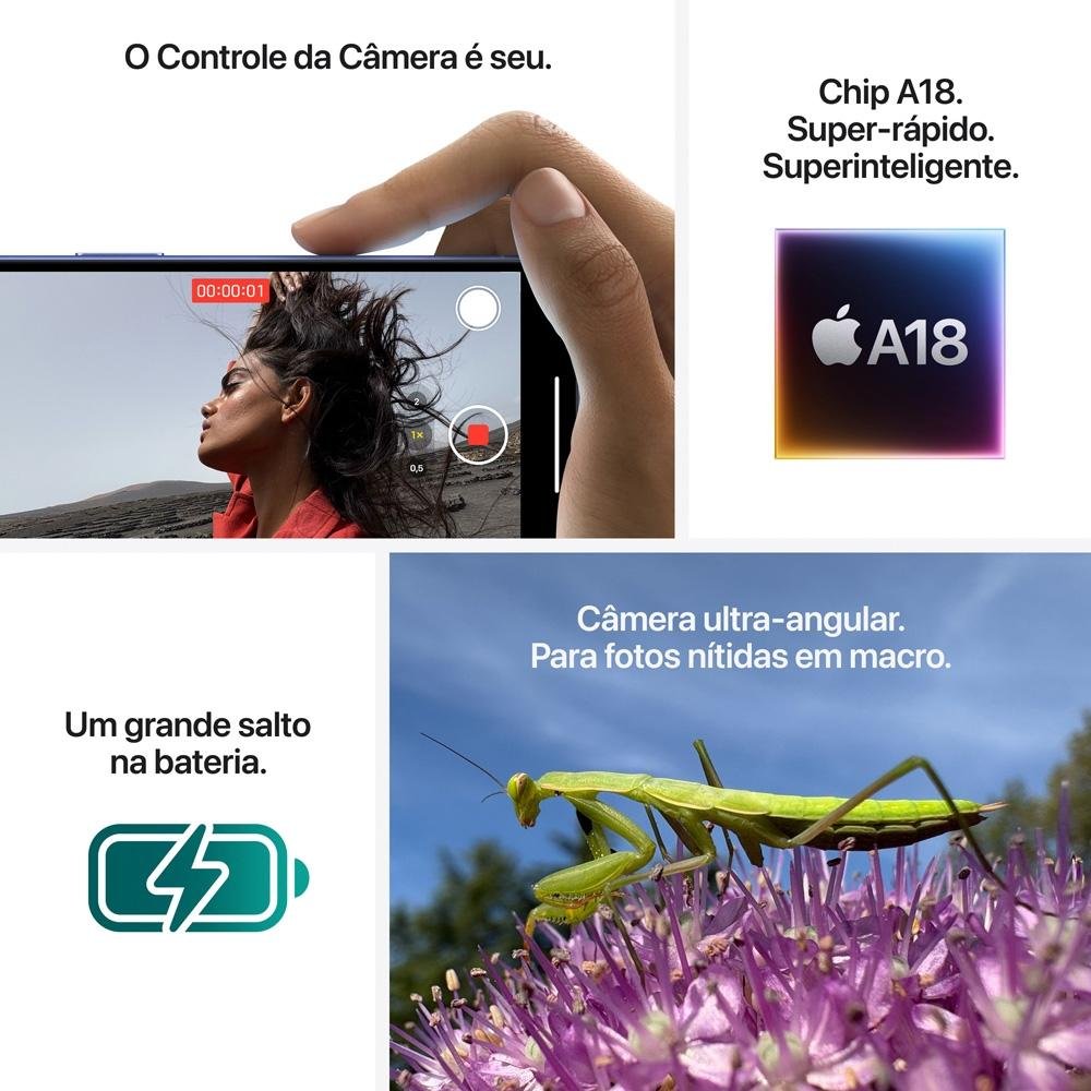 iPhone 16 Plus Apple 128GB, Câmera Dupla de 48MP, Tela 6,7, Ultramarino - view 8