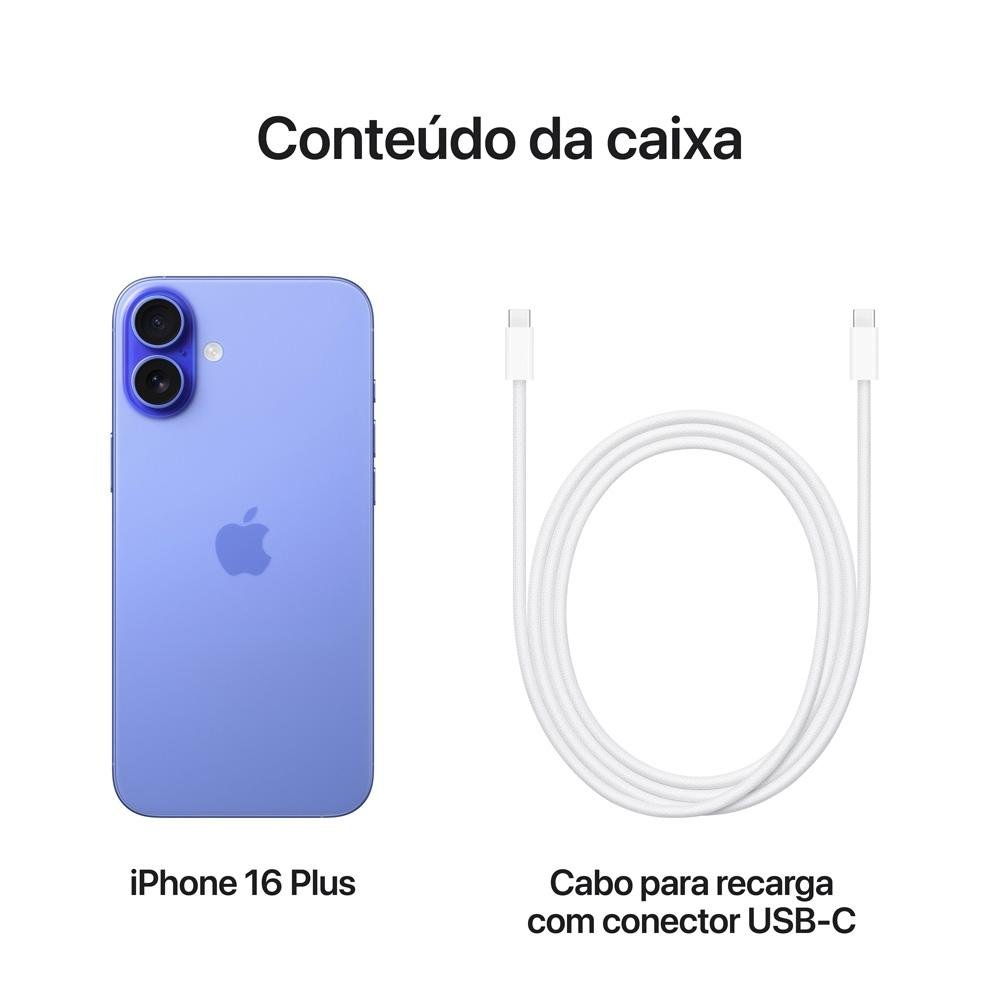 iPhone 16 Plus Apple 128GB, Câmera Dupla de 48MP, Tela 6,7, Ultramarino - view 9