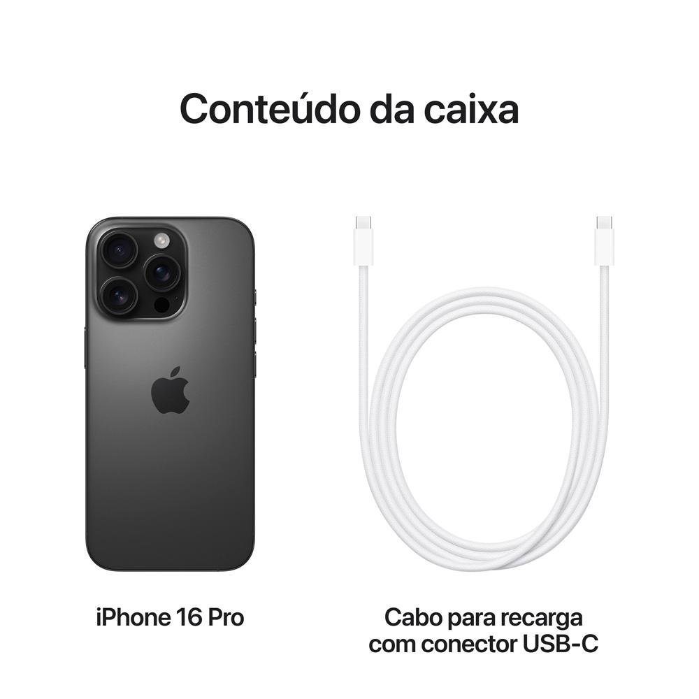 "iPhone 16 Pro Apple 512GB, Câmera Tripla de 48MP, Tela 6,3"", Titânio Preto" - view 9