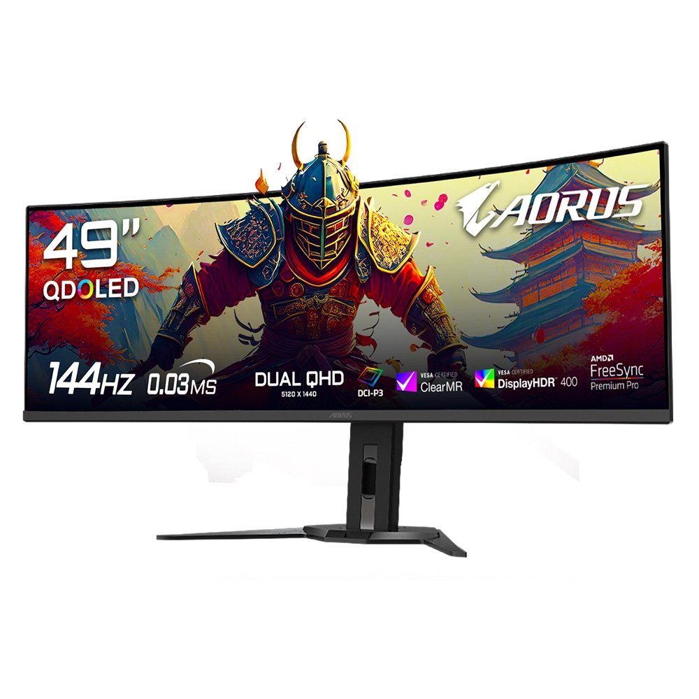 Monitor Gamer Gigabyte AORUS QD-OLED 49", Dual QHD, 144Hz, 0.03ms, FreeSync Premium Pro, HDR 400, USB-C, Altura Ajustável, Som Integrado - CO49DQ-SA - view 2