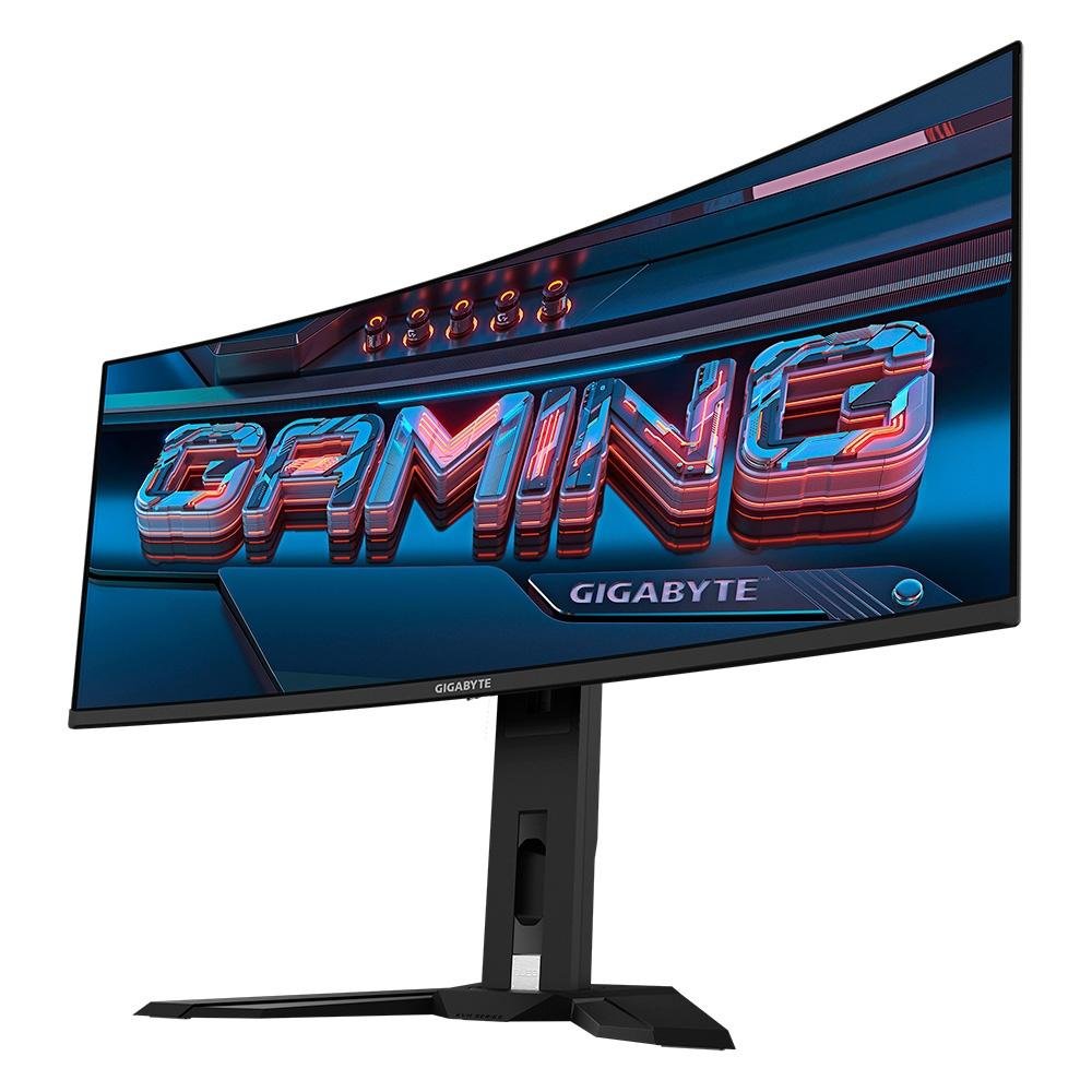 Imagem 3 de 8 do produto Monitor Gamer Curvo Gigabyte QD-OLED 34", QHD, 175Hz, 0.03ms, FreeSync Premium Pro, HDR 400, USB-C, Altura Ajustável, Som Integrado - MO34WQC-SA