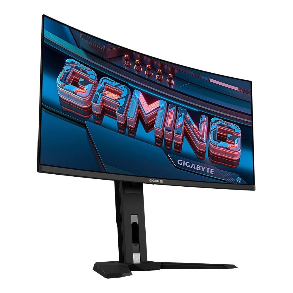 Imagem 2 de 8 do produto Monitor Gamer Curvo Gigabyte QD-OLED 34", QHD, 175Hz, 0.03ms, FreeSync Premium Pro, HDR 400, USB-C, Altura Ajustável, Som Integrado - MO34WQC-SA